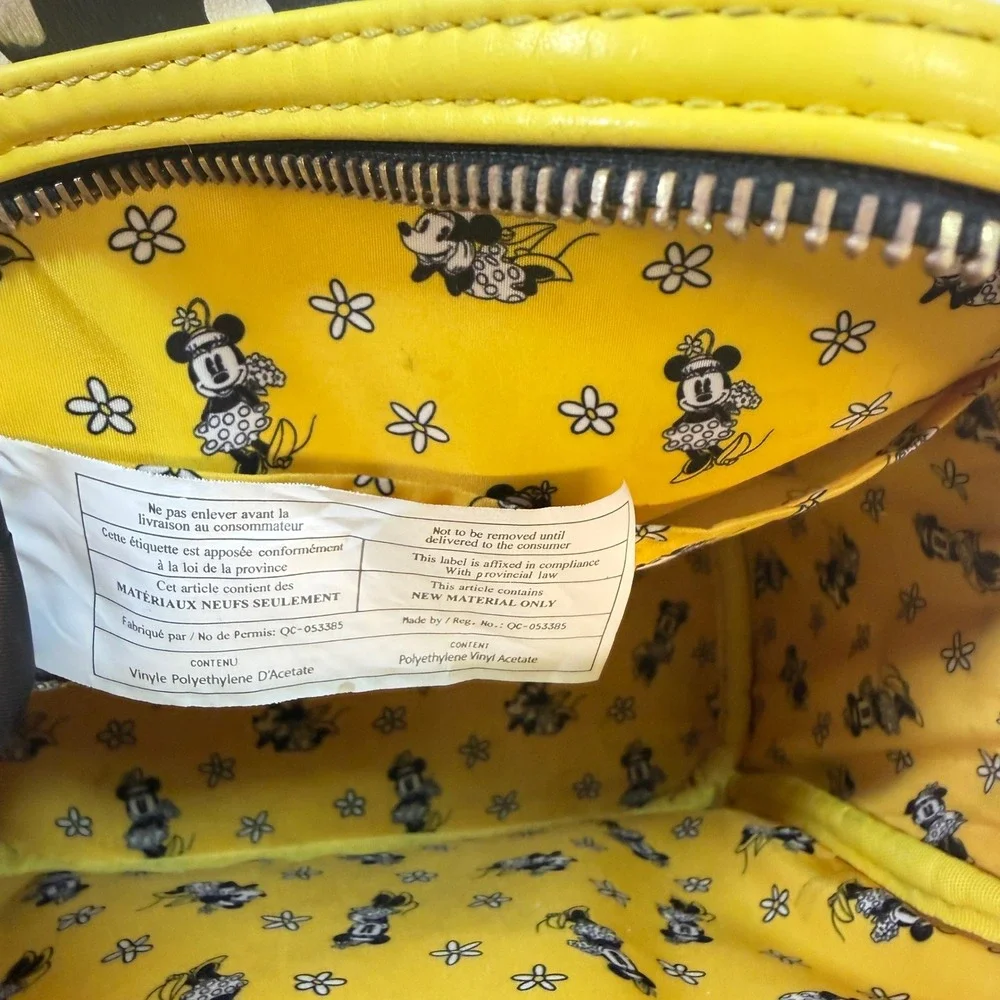 Loungefly Mini Backpack Disney Minnie Mouse Daisy Floral Black Yellow Bow READ